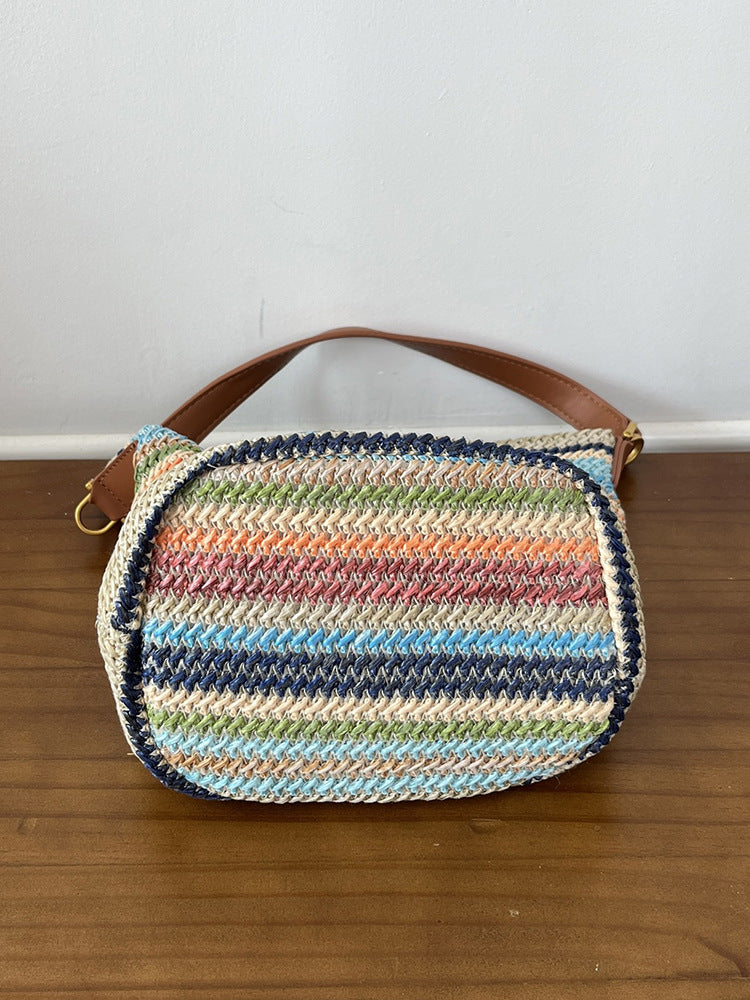 Women's Summer Straw Woven Dopamine Leisure Large Bags
