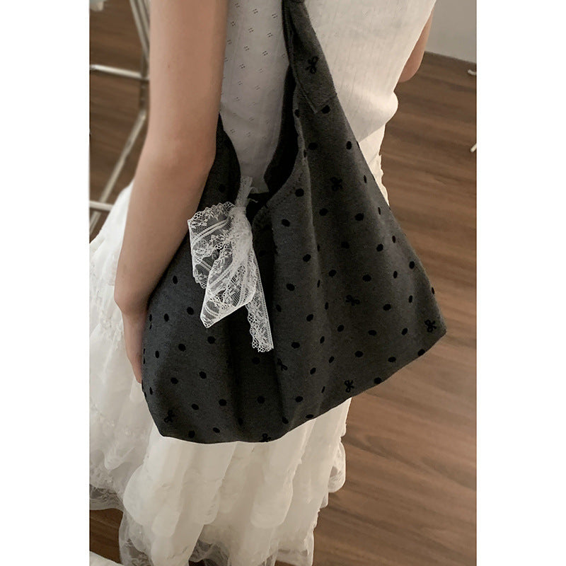 Women's Large Capacity Canvas Fashion Polka Dot Bags