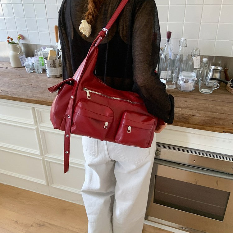 Niche Hot Fan Bike Packet Retro Underarm College Tote Bag
