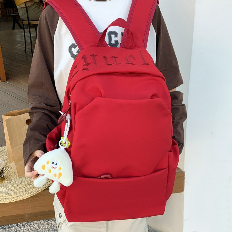 College Cute Pure Color Versatile Large Capacity Leisure Backpack