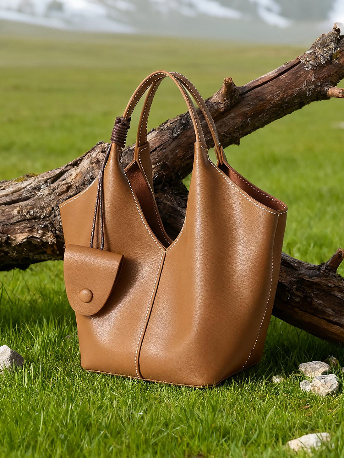Women's Niche Large Capacity Totes Leather Vegetable Tote Bag