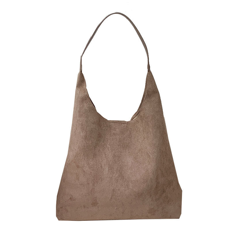 Women's Retro Leisure Commute Large Capacity Suede Bags