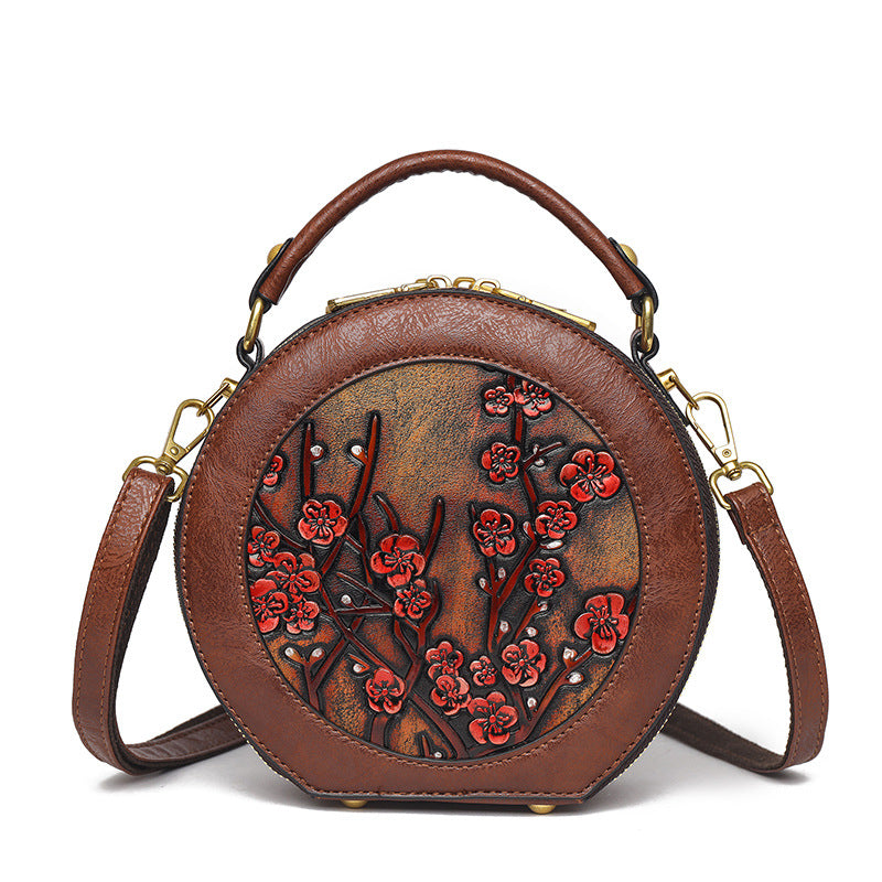 Women's Style Lotus Textured Commuter Clutch National Embossed Women's Shoulder Bag