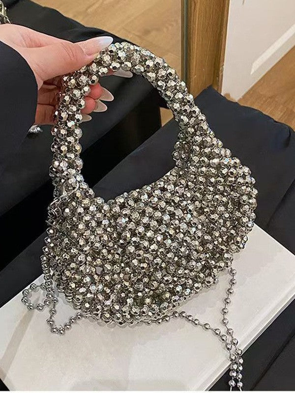 Women's Exquisite High Quality Light Luxury Hand-woven Beads Chic Sweet Bags
