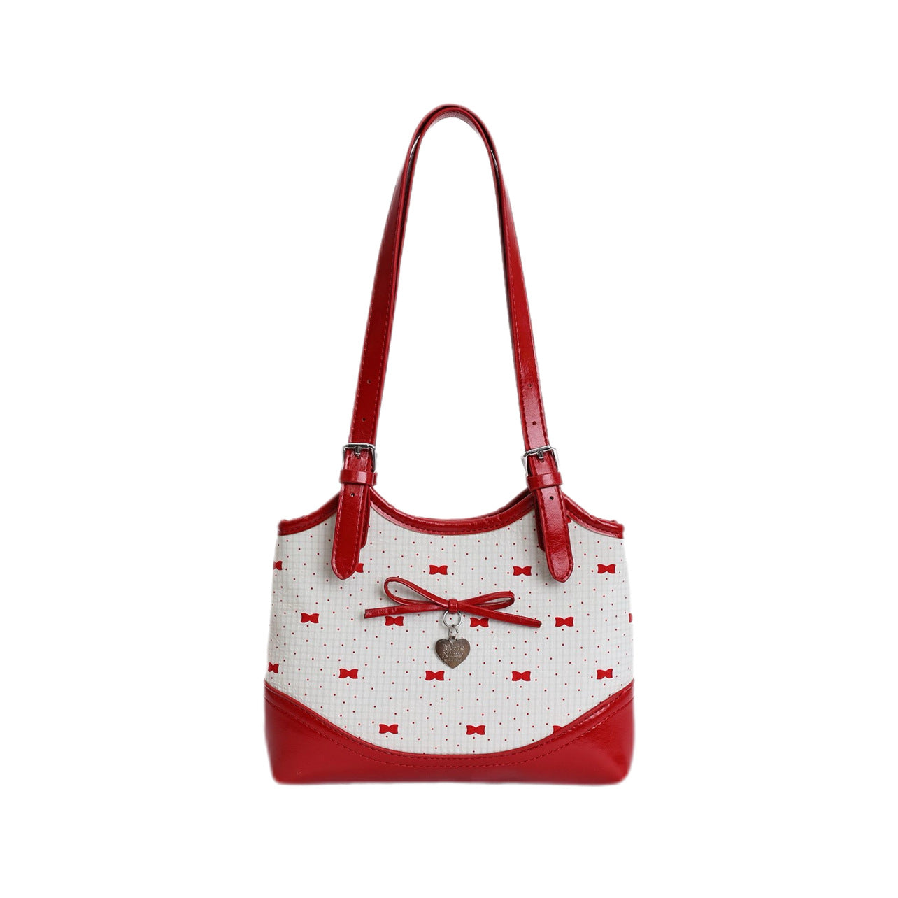 Women's Korean Style Sweet Bow Design Cute Polka Shoulder Bags