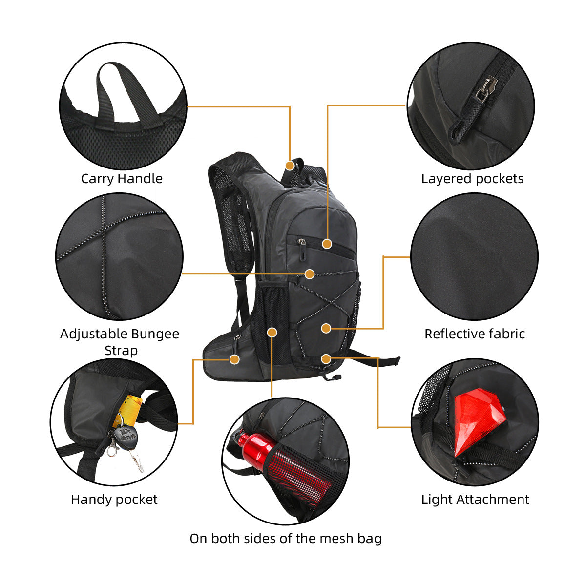 Self-propelled Reflective Riding Water Hiking Large Capacity Motorcycle Backpacks