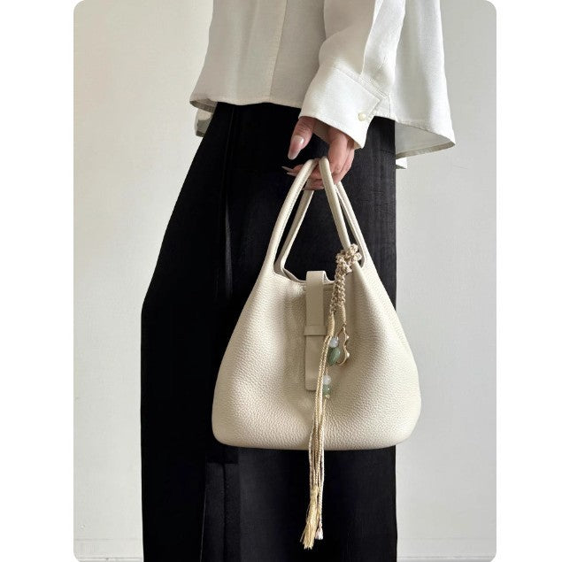 Women's Echo Vegetable Basket Cowhide Portable Bucket Bag