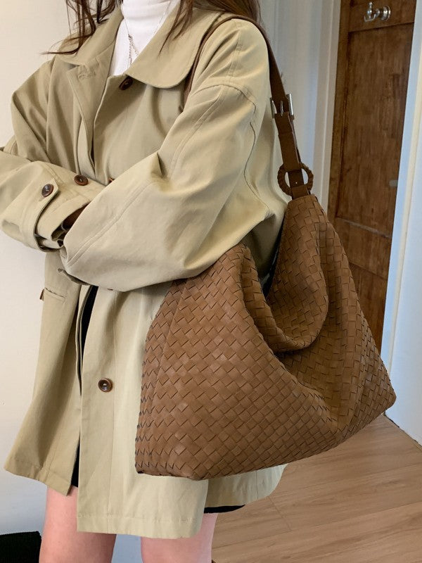 Women's Woven Commute Large Capacity Loose Comfortable Tote Bag