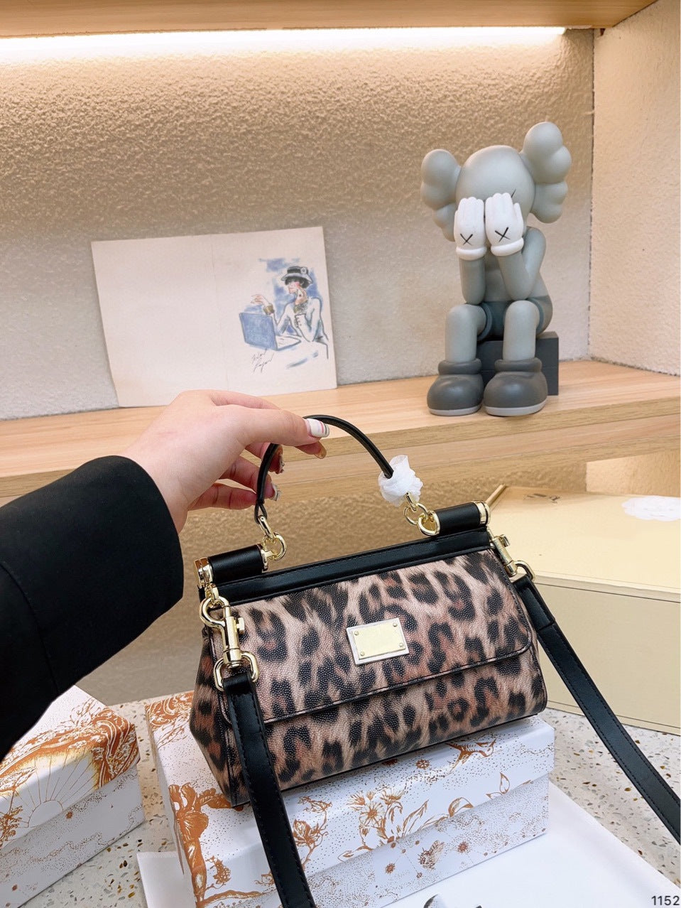 Women's Commuter Hand Palm Print Fashion Workplace Mini Women's Handbag