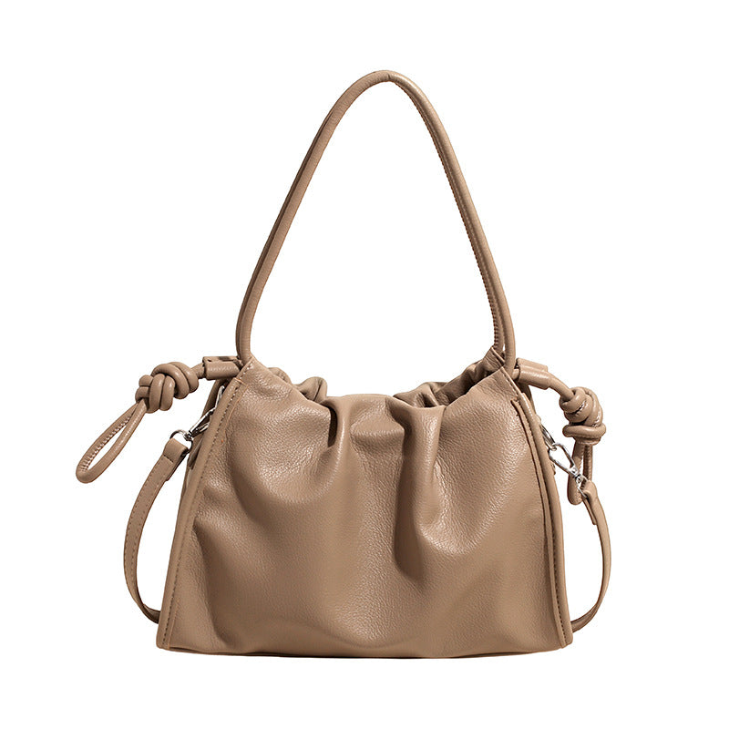 Women's Niche Pleated Soft Leather Cloud Idle Women's Shoulder Bag