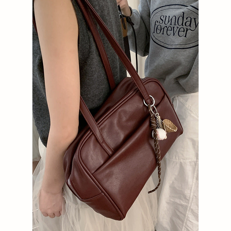 Women's Cloth Retro Minority Large Capacity Autumn Underarm Bag