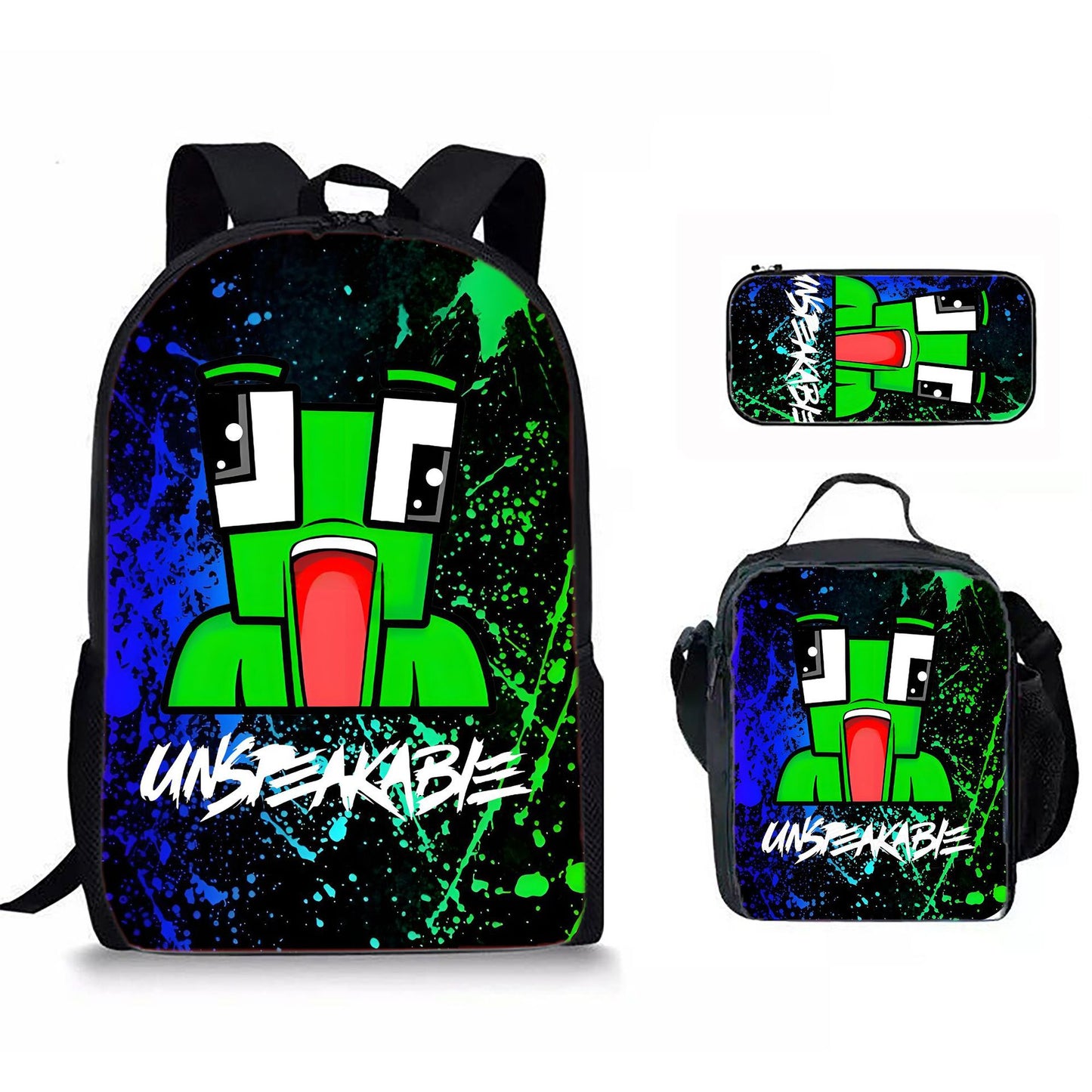 Pattern Printing Large Capacity Lunch Pencil Three-piece Bags