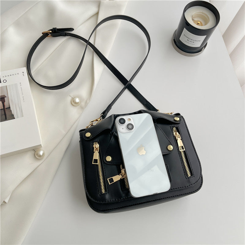 Personalized Leather Jacket Korean Fashion Clothes Women's Shoulder Bag