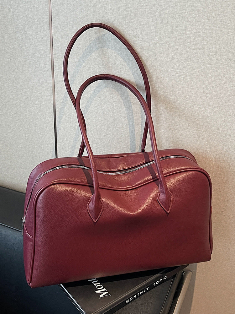 Women's Retro Simple Large Capacity Solid Color Underarm Commute Women's Shoulder Bag
