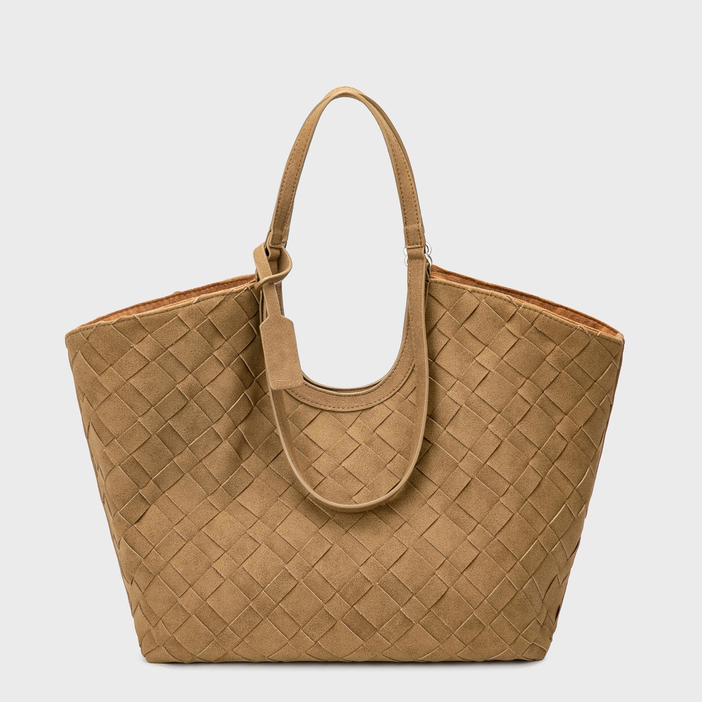 Women's Old Money Style Suede Autumn Large Capacity Woven Portable Tote Bag
