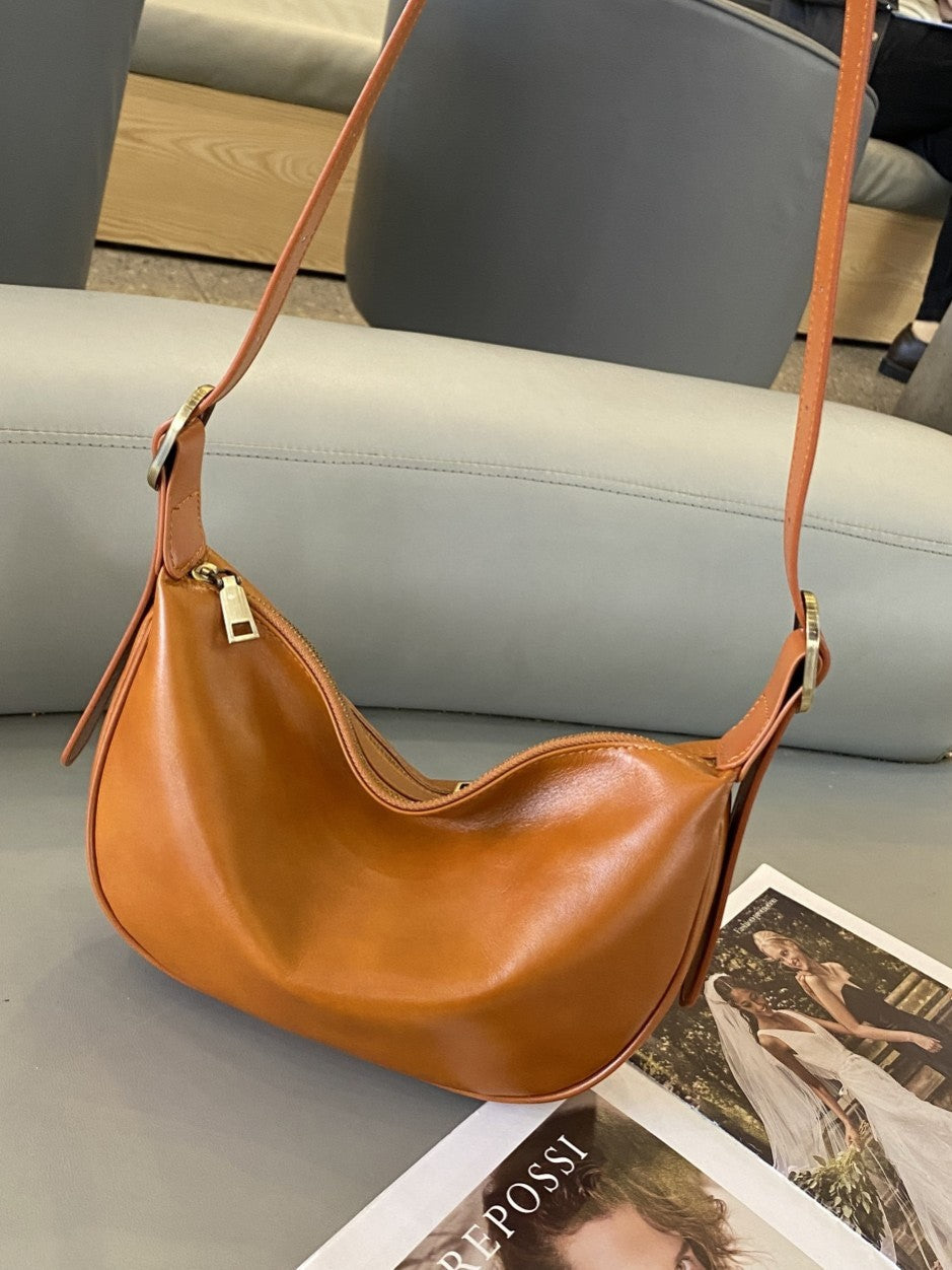 Women's Genuine Leather Fashion Underarm Dumpling Retro Commuter Female Bucket Bag