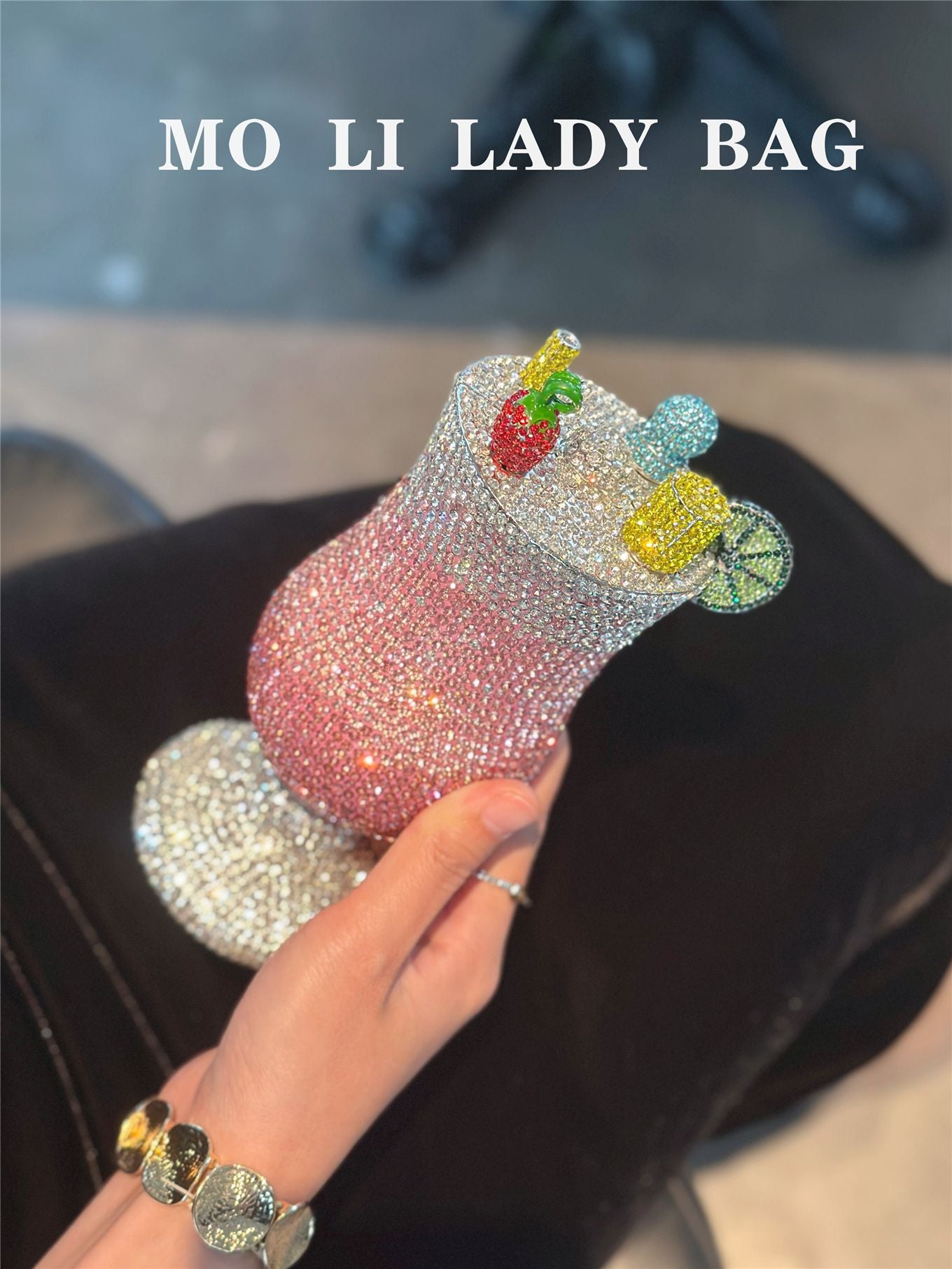 Women's Luxury Fairy Cocktail Goblet With Diamonds Full Of Rhinestone Women's Shoulder Bag