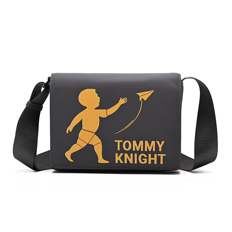 Men's Strong Magnetic Snap Trendy Simple Personality Printed Men's Messenger Bags