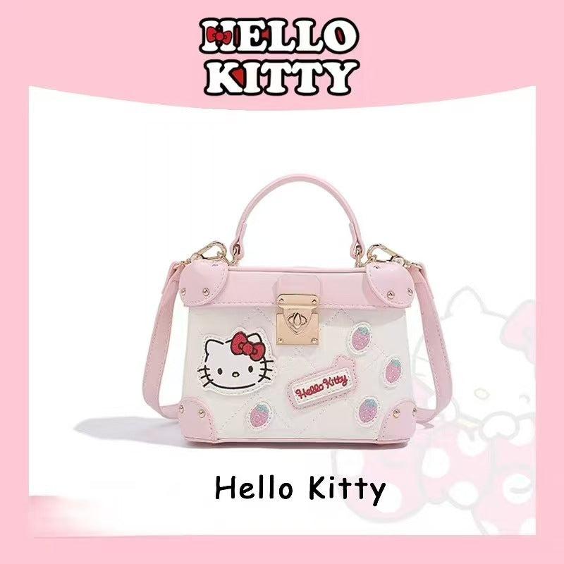 Kitty Box Contrast Color Embroidery Diamond Bags