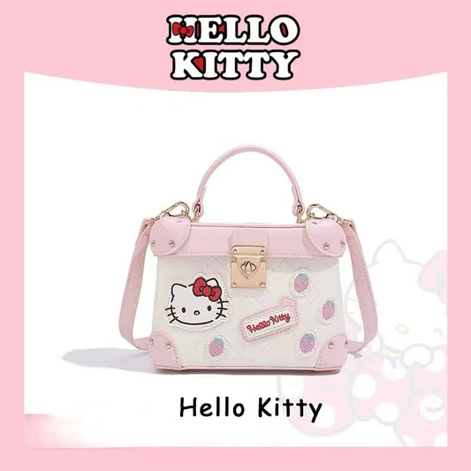 Kitty Box Contrast Color Embroidery Diamond Bags