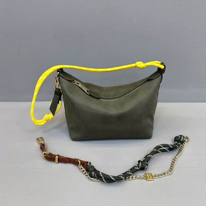Versatile Large Capacity Contrast Color Commuter Surfing Canvas Women's Shoulder Bag