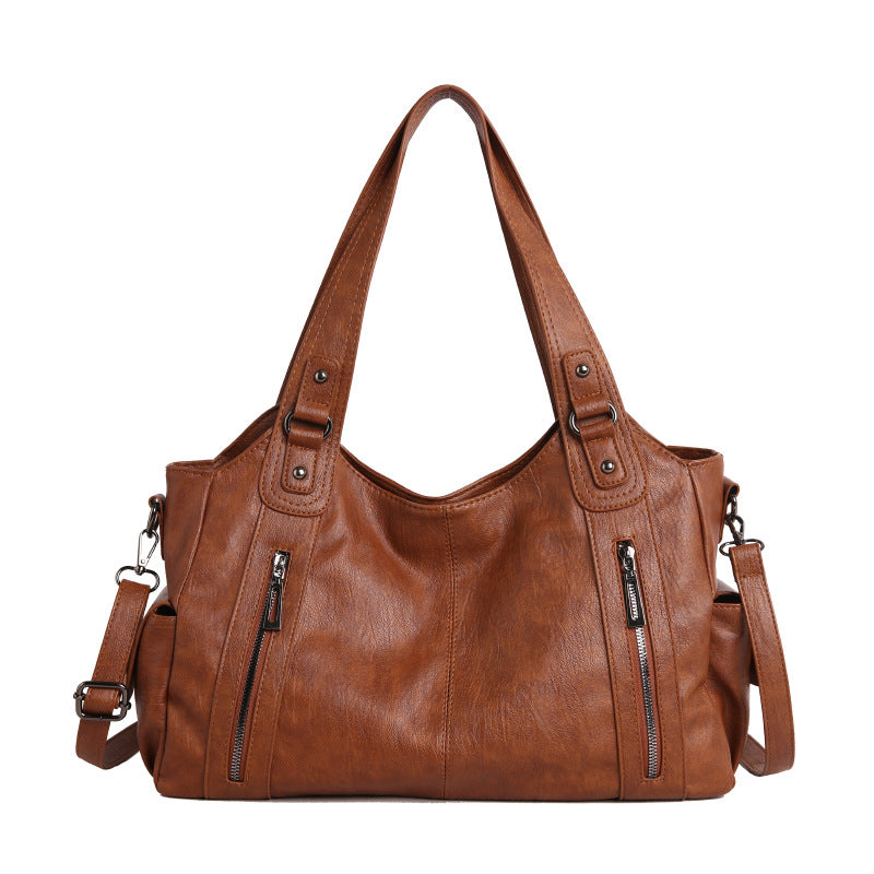 Women's Fashion Rivet High-grade Large Capacity Portable Underarm Tote Bag