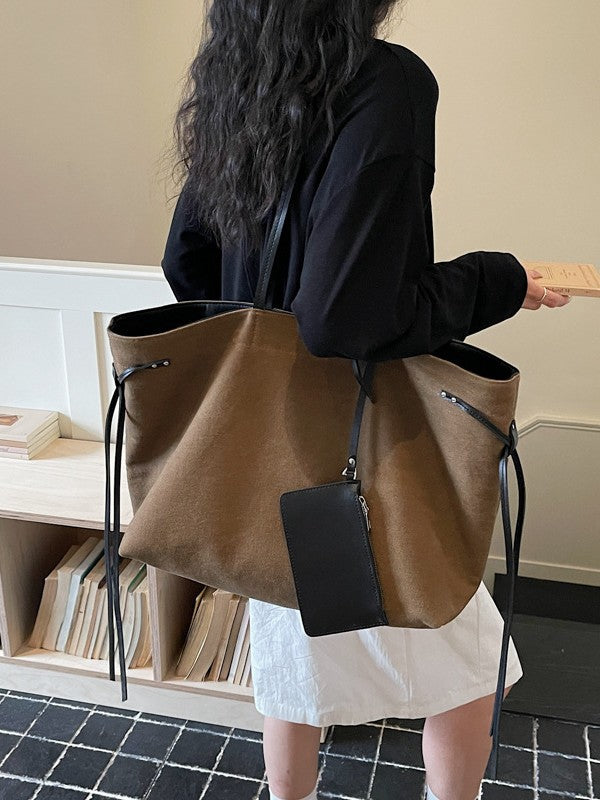 Women's Capacity Canvas Simple Fashion Lazy Underarm Commute Tote Bags