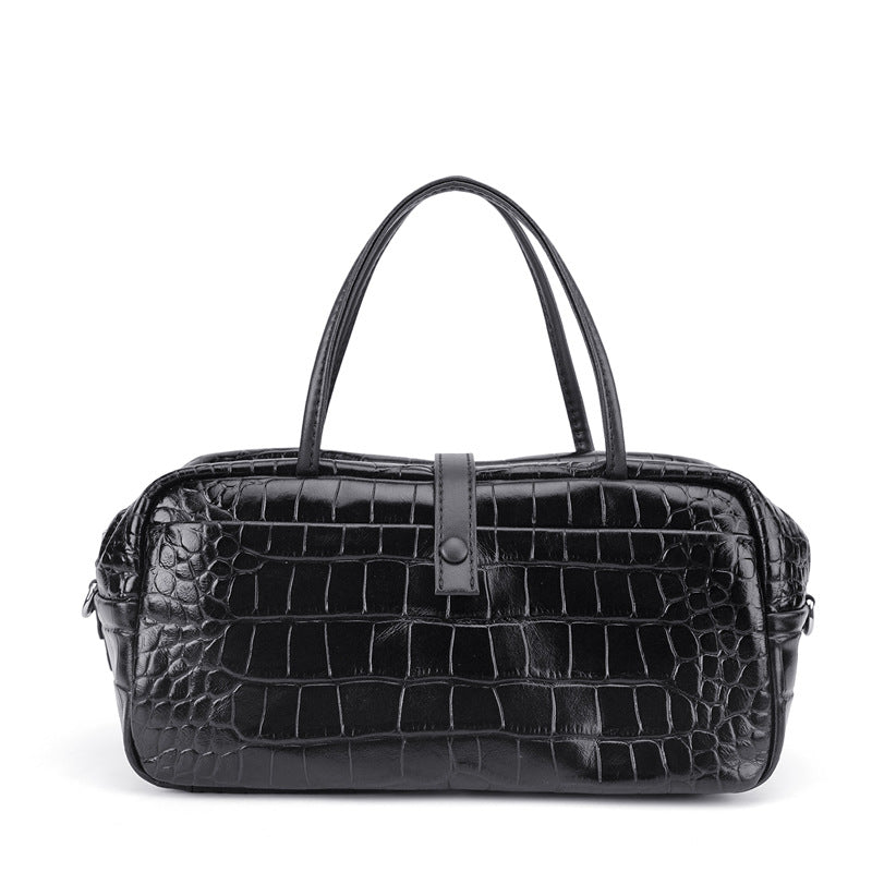First Layer Crocodile Pattern Cowhide Hand-held Genuine Bags