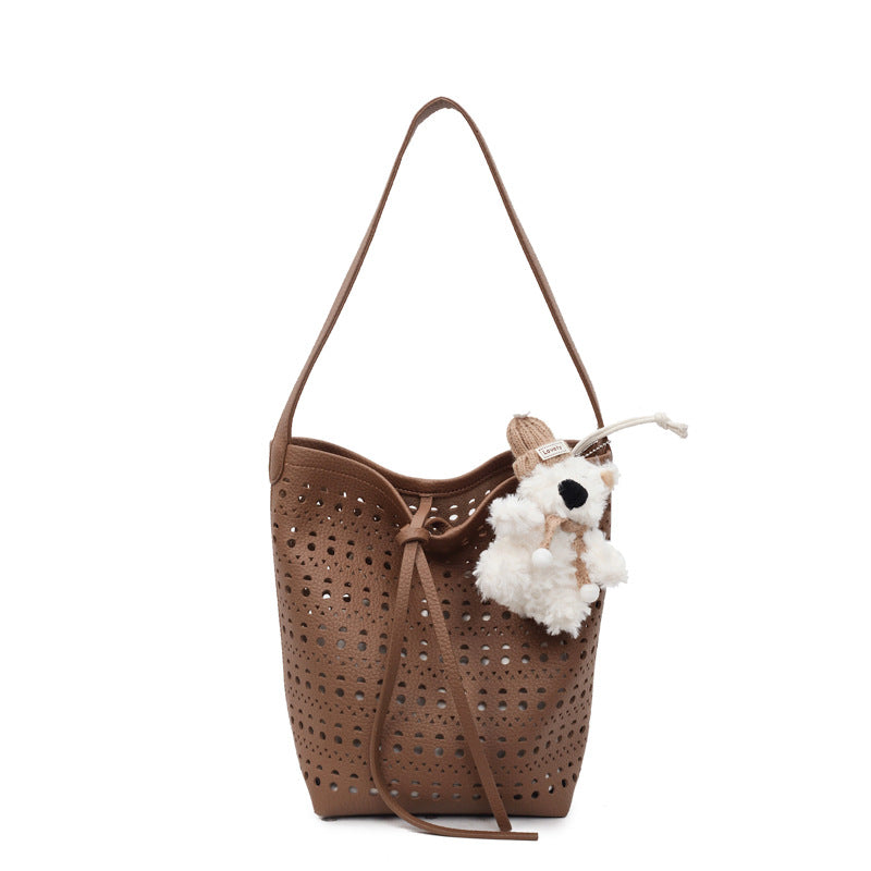 Women's Summer Mori Cute Niche Hollow Design Bucket Bag