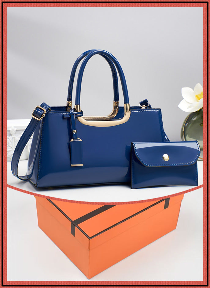 Women's Simple Fashion Patent Leather Shiny Bridal Wedding Bags