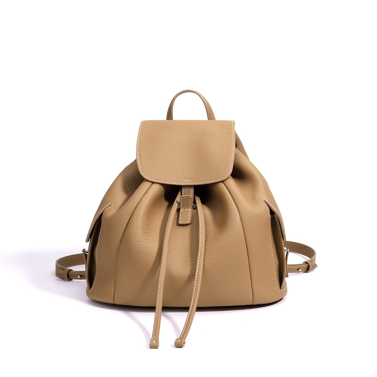 Women's Flip Western Style Leisure Drawstring Artistic Leather Early Backpacks