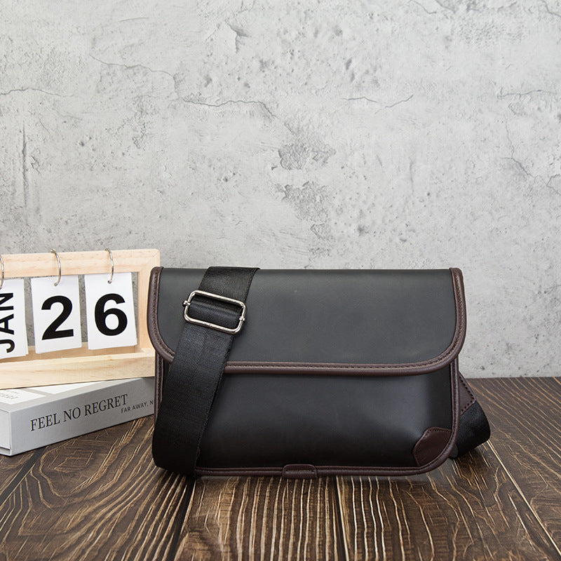 Men's Urban Simple Retro Contrast Color Leather Men's Bags