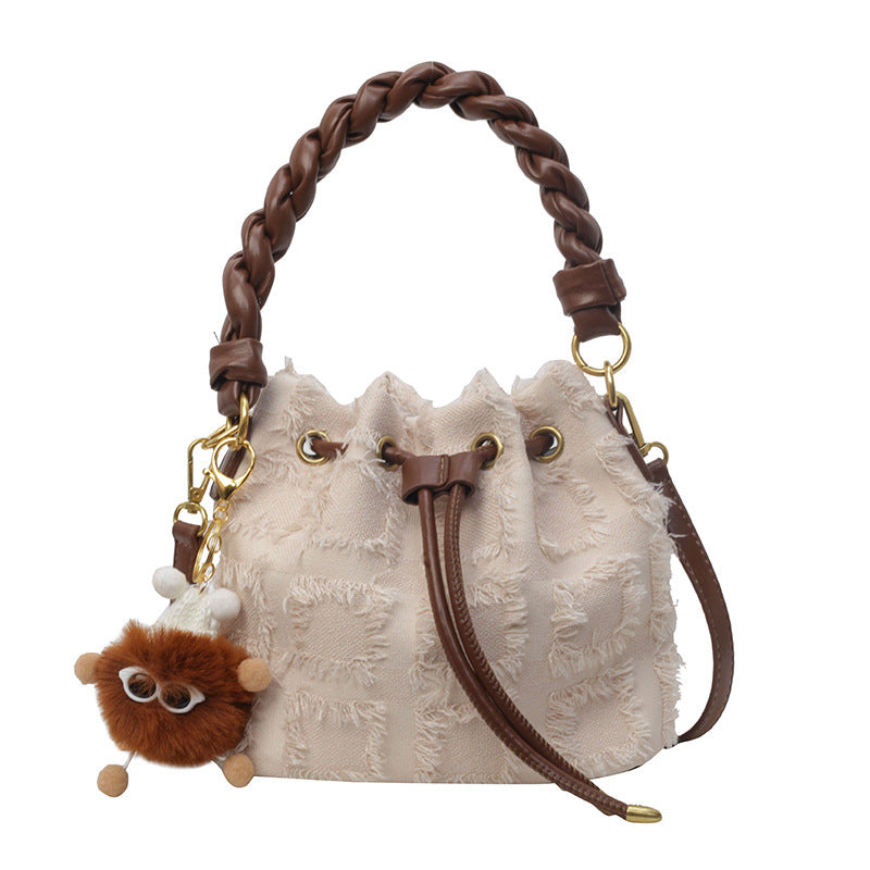 Women's Classic Style Solid Color Chain One Bucket Bag