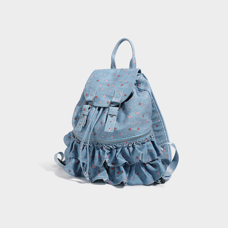 Women's Style Polka Dot Drawstring Spring College Lightweight Women's Backpack
