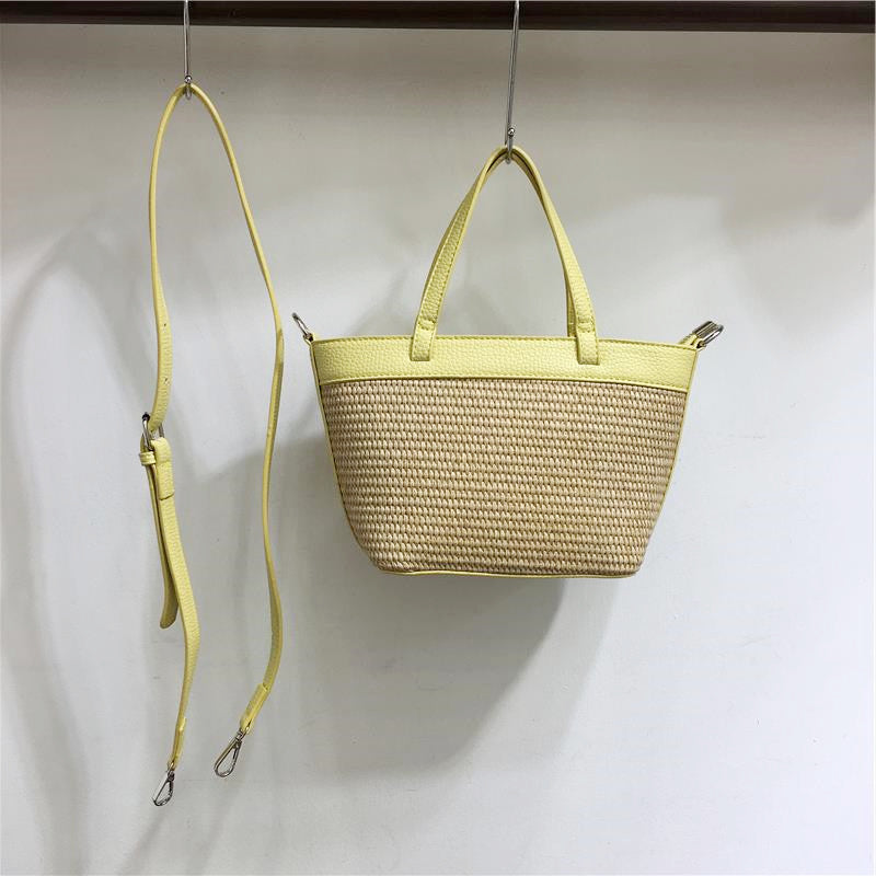 Women's French Summer Niche Straw Woven Color Tote Bags