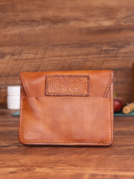Distressed Style Washed First Layer Vegetable Tanning Card Holder