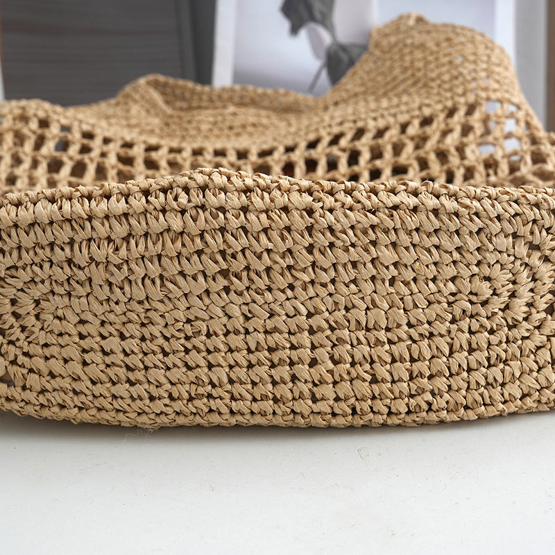 Women's Hollow Straw Woven French Large Capacity Vacation Beach Women's Handbag