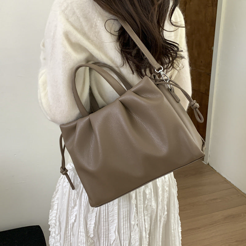 Women's Design Pleated Large Capacity Magnetic Korean Tote Bag
