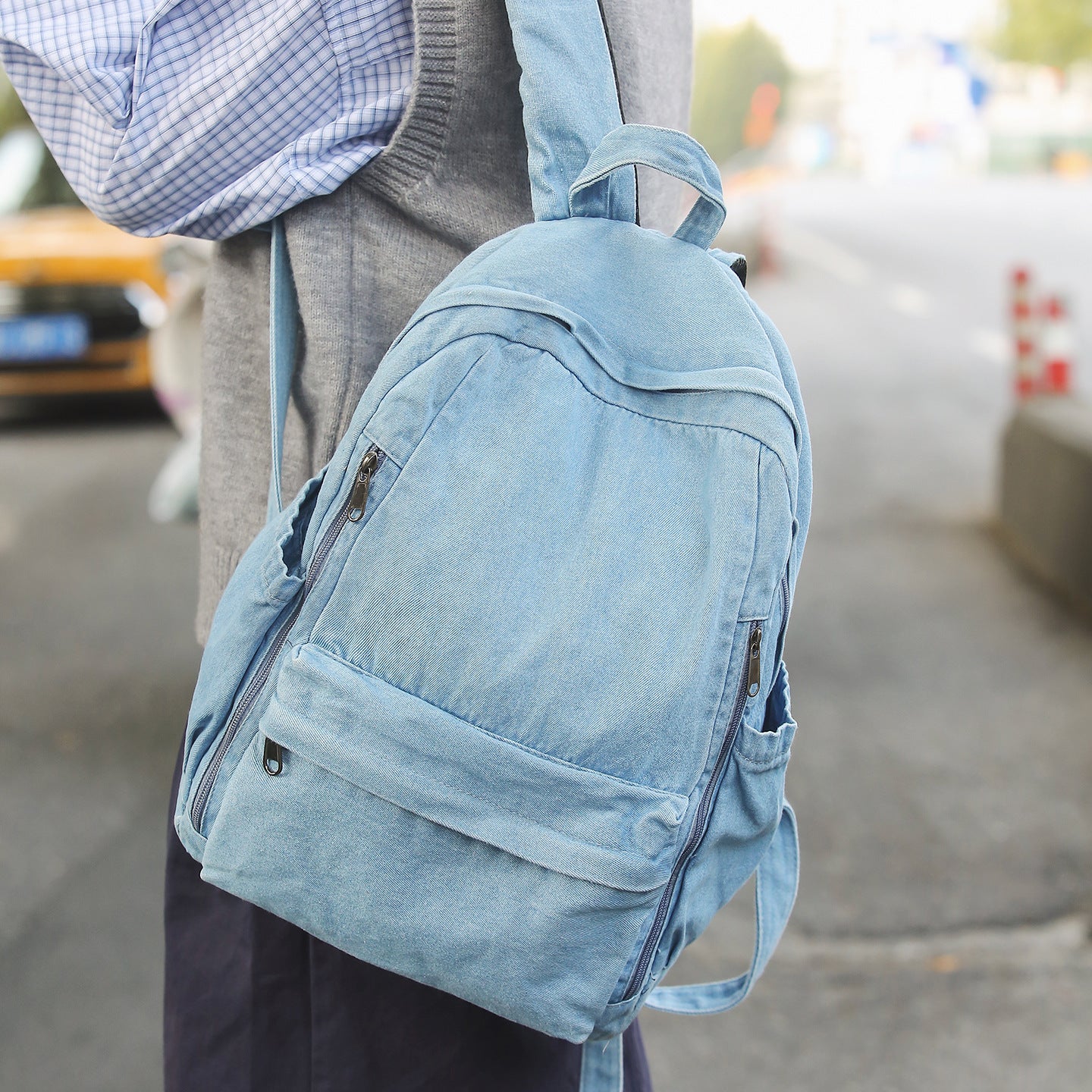 Women's Style Vintage Denim Canvas Early High Leisure Backpack