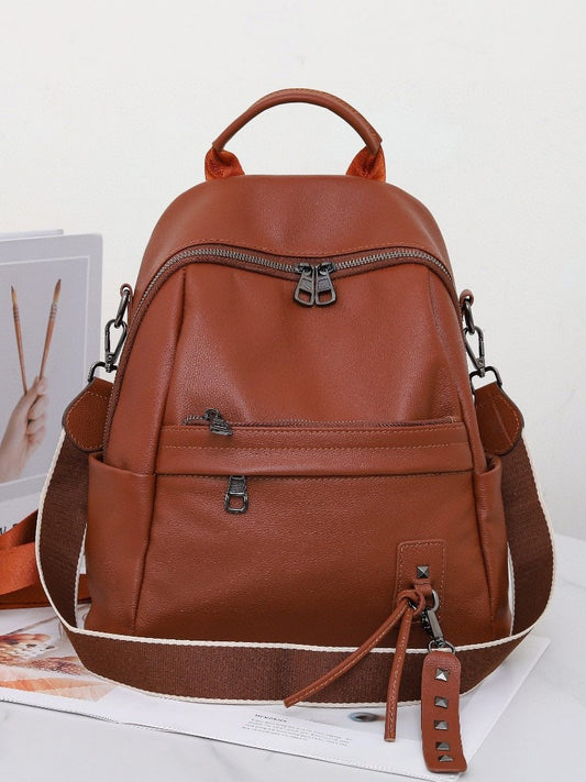 Women's Leather Spring First Layer Trendy Women's Backpack
