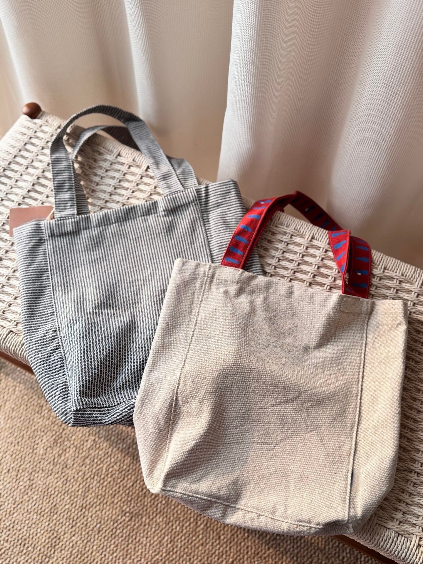 Commuter Retro Large Capacity Canvas Class Versatile Striped Bags