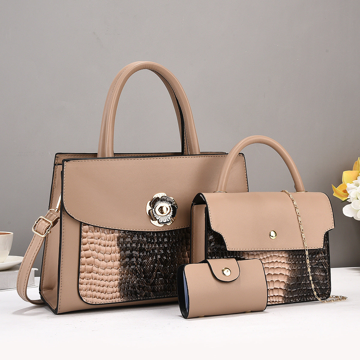 Women's Three-piece Portable Female Lady Fashion Bags
