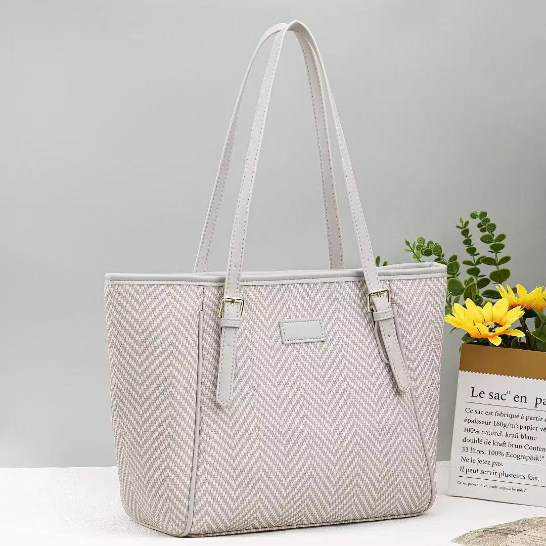 Temperament Korean Style Trendy Stone Pattern Macaron One Large Capacity Tote Bag