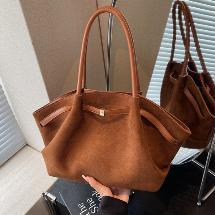 Women's Frosted Suede Underarm Large Capacity Totes Tote Bag