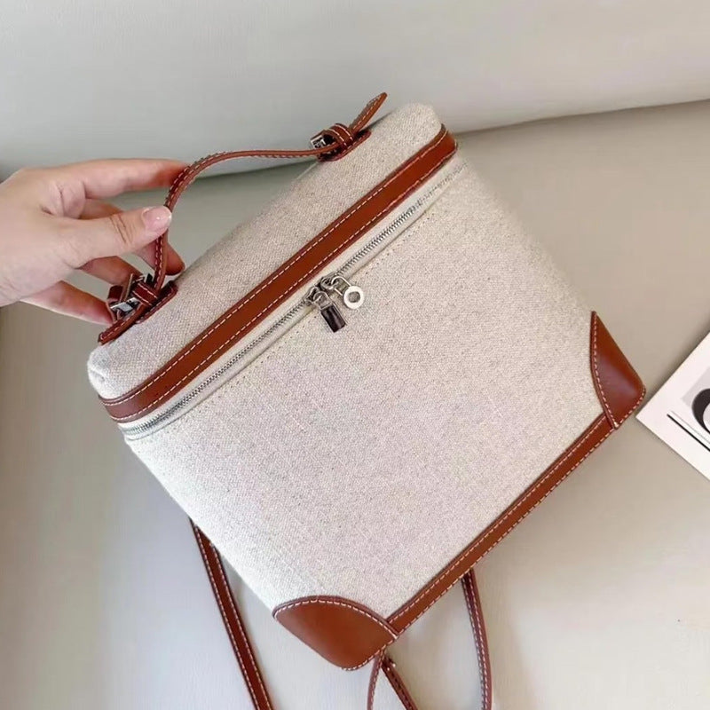 Women's Ostrich Grain Genuine Leather Lightweight Computer Women's Backpack