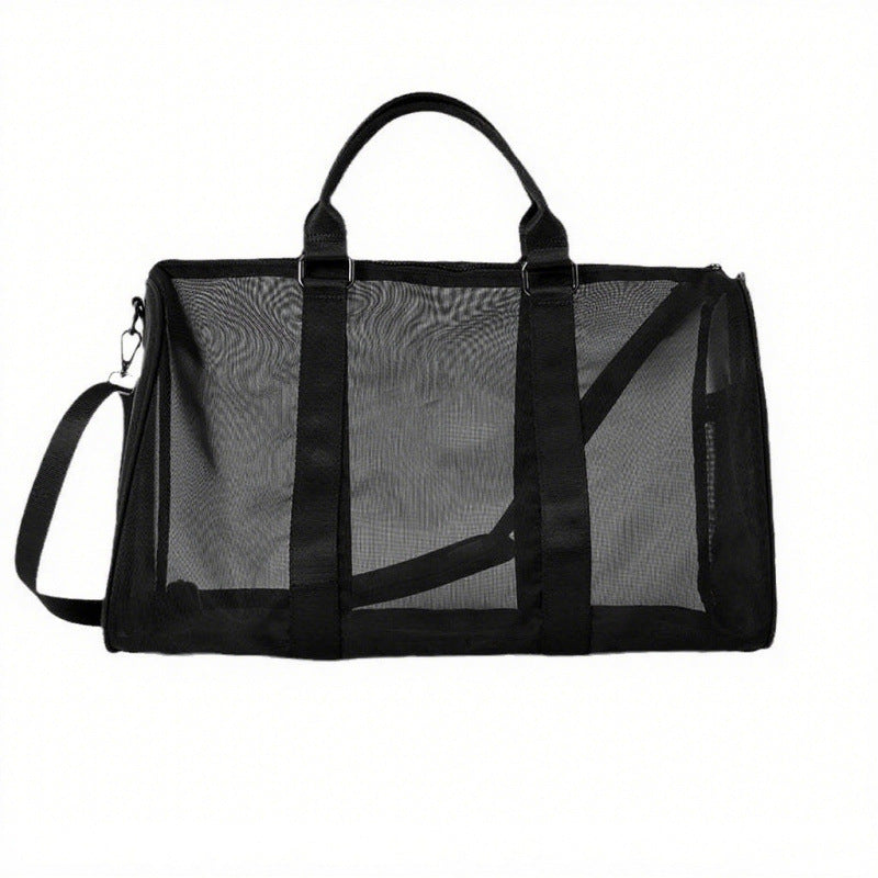 Women's Transparent Mesh Yoga Fitness Large Capacity Travel Bags