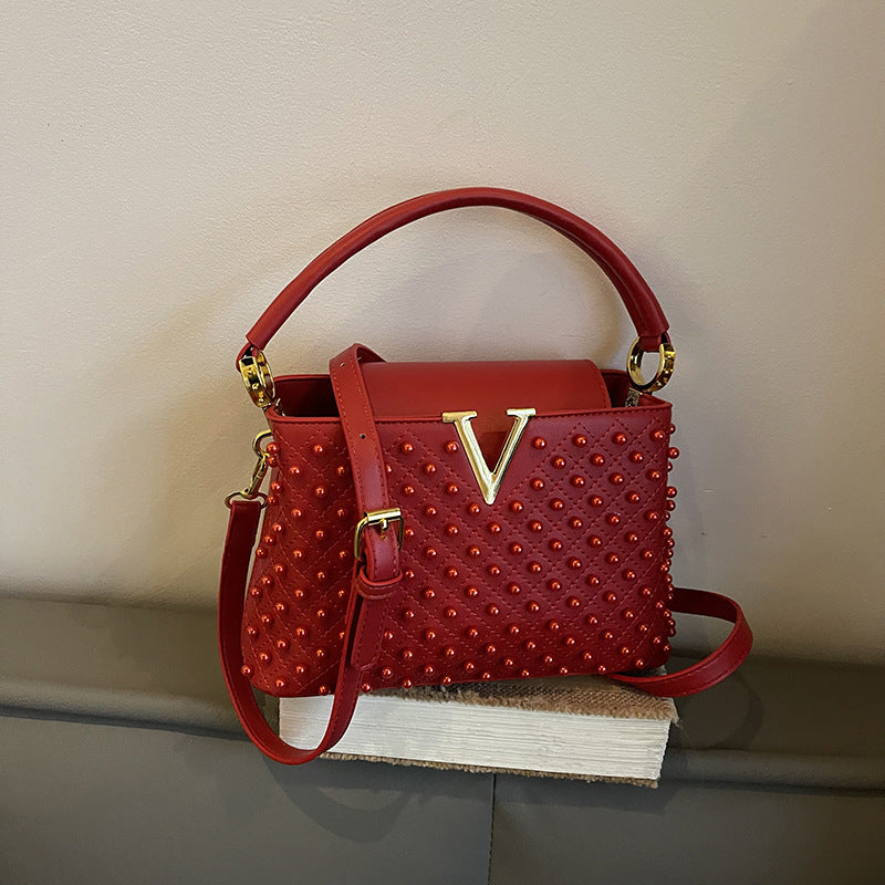 Women's Trendy Lady Pearl Portable Street Shot Commuter Women's Shoulder Bag