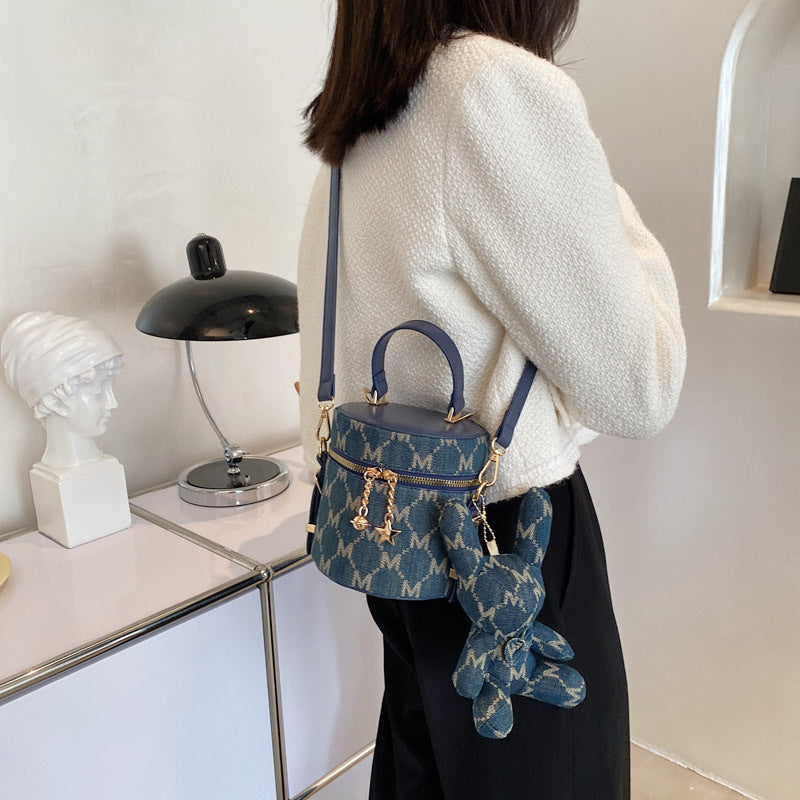 Women's Summer Fashion Portable Round Textured Fashionable Bags