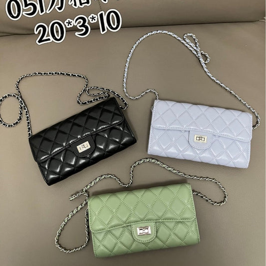 Sheepskin Fashion Diamond Mini Black Mobile Bags