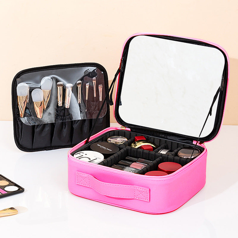 Box With Light Mirror Large Capacity High-grade Makeup Bag